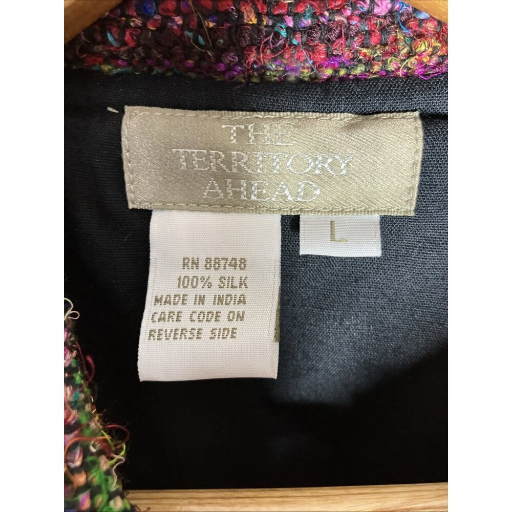 The Territory Ahead Women’s Large Coat Blazer Tapestry Silk Boho Artsy Lagenlook - Picture 7 of 10